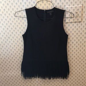 J.Crew black knit top with fringe